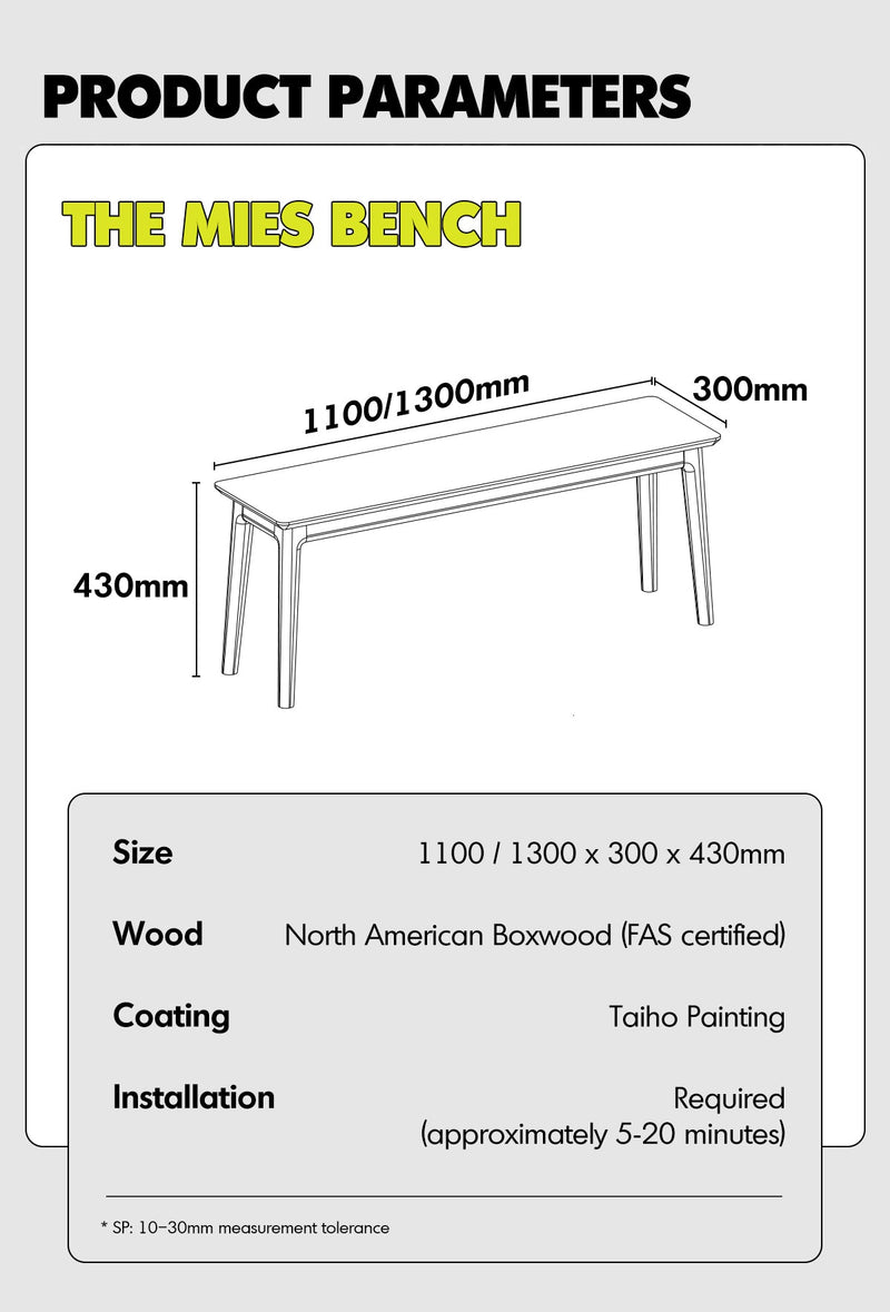 Vintage Boxwood Dining Bench MIES More Details and Instruction_3