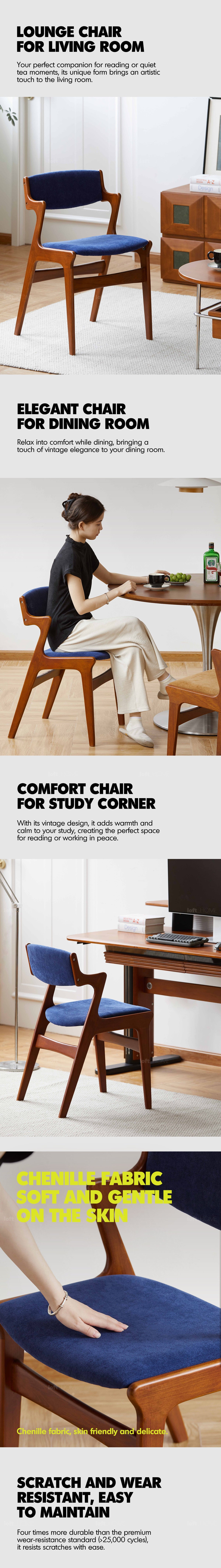 Bauhaus Beech Wood Chenille Velvet Fabric Dining Chair ZETA More Details and Instruction_3