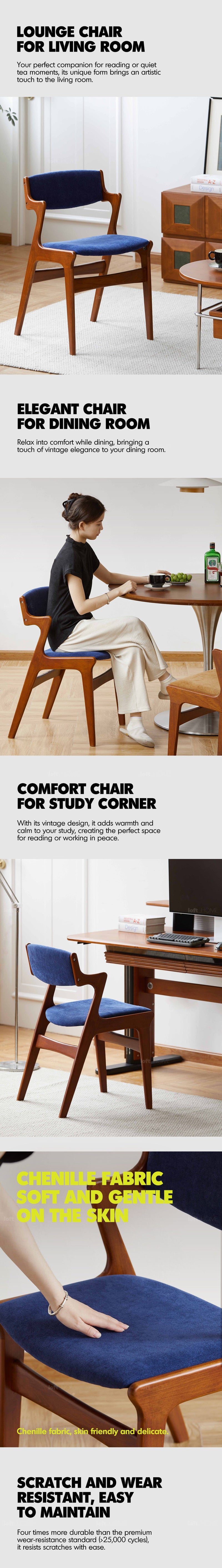Bauhaus Beech Wood Chenille Velvet Fabric Dining Chair ZETA More Details and Instruction_3