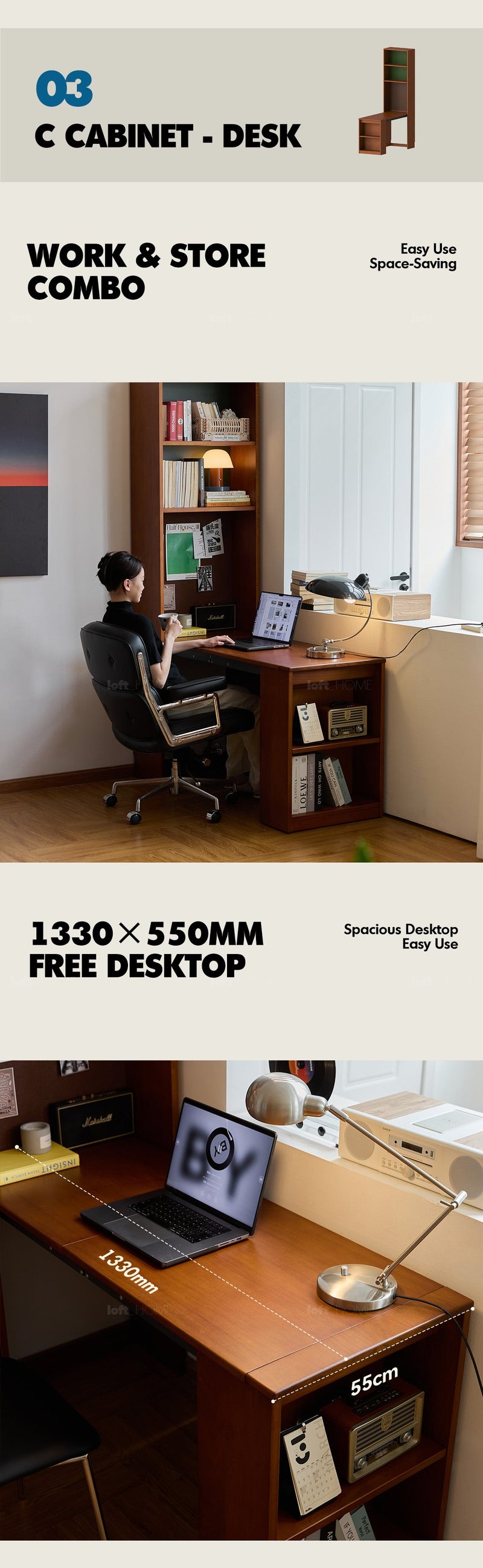 Bauhaus Boxwood Extendable Study Desk Bookshelf MIES More Details and Instruction_3