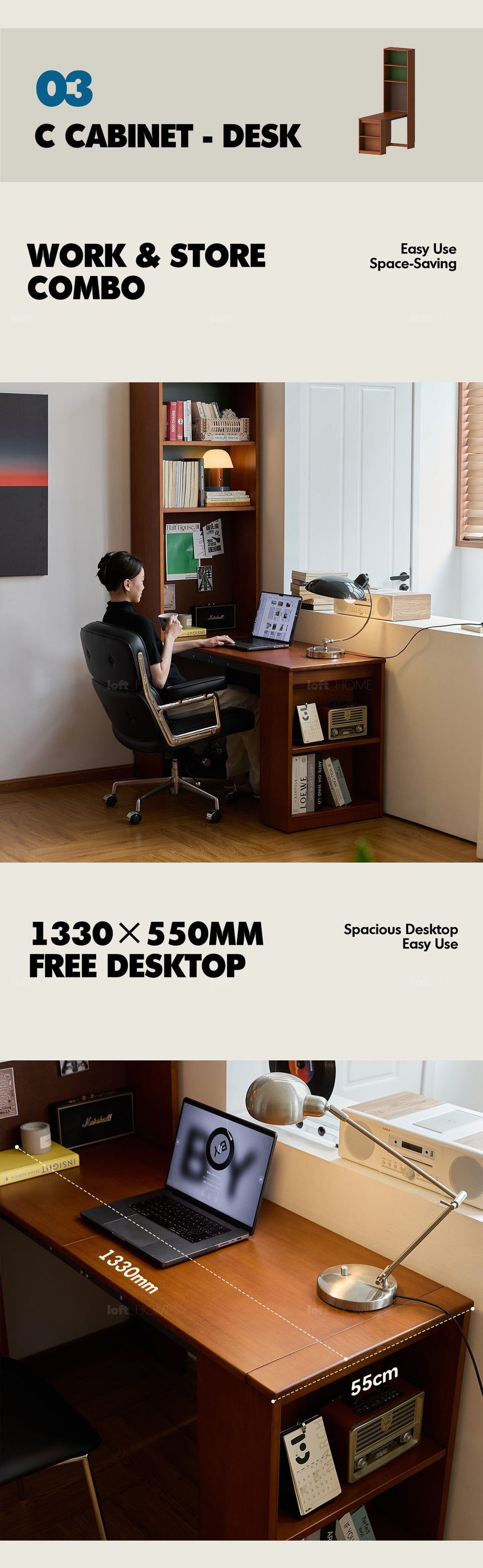 Bauhaus Boxwood Extendable Study Desk Bookshelf MIES More Details and Instruction_3