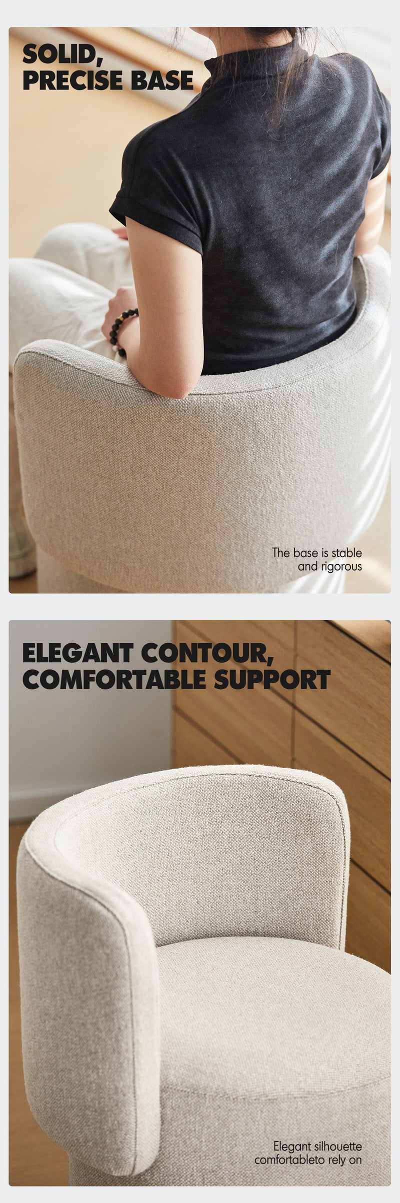Minimalist Cotton Fabric Dressing Chair NOEL More Details and Instruction_3