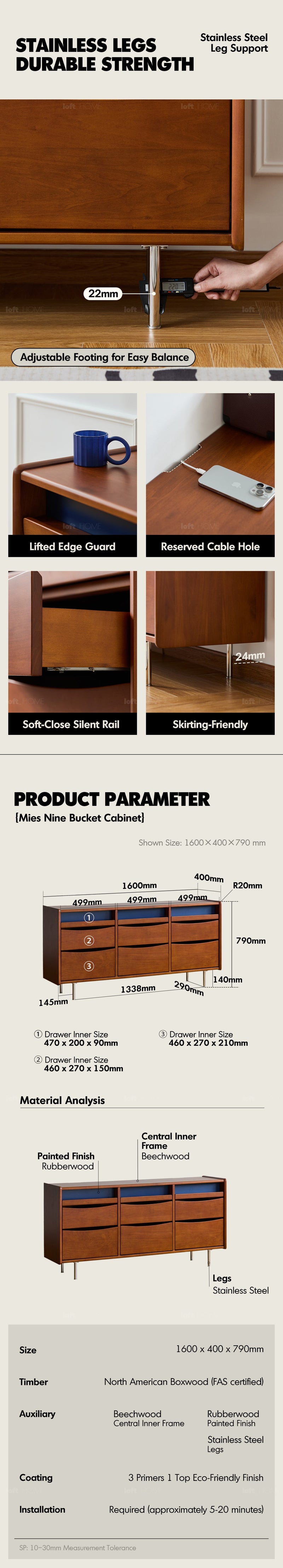 Bauhaus Boxwood Chest Of 9 Drawers MIES More Details and Instruction_3