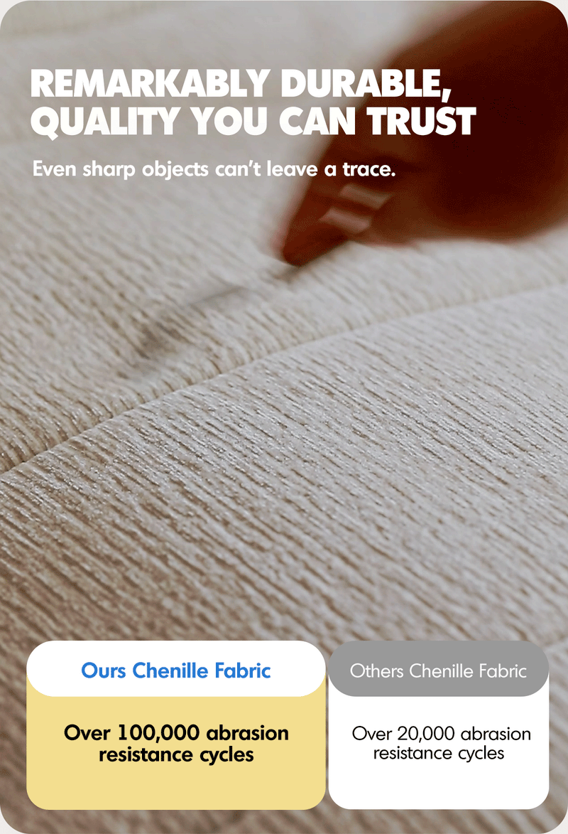 Cream Chenille Velvet Fabric 2 Seater Sofa CURLY More Details and Instruction_6