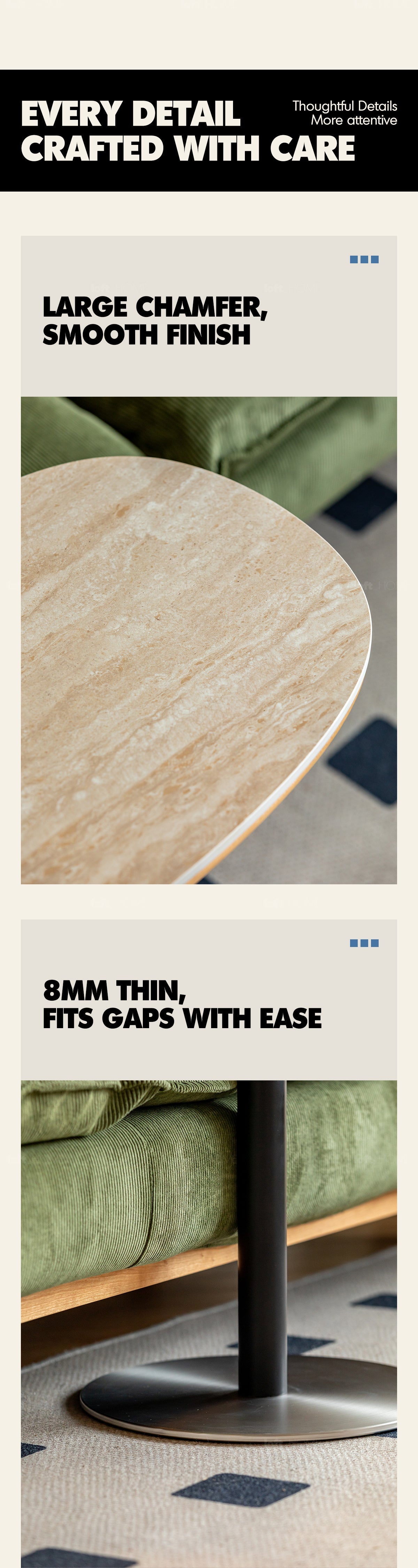 Scandinavian Sintered Stone Cherry Wood Height Adjustable Side Table ROMAN More Details and Instruction_7