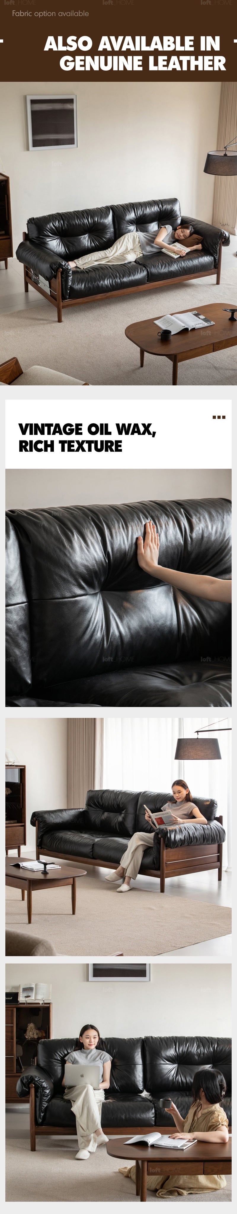 Japandi Chenille Velvet Fabric Walnut Wood 3 Seater Sofa Sofa OPEN BACKED More Details and Instruction_7