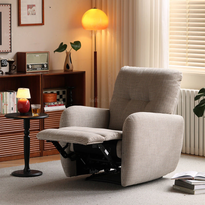 Cream Cotton Fabric Recliner 1 Seater Sofa LIBERTY