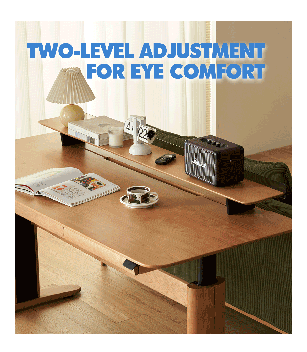 Scandinavian Cherry Wood Electric Height Adjustable Study Table UP More Details and Instruction_8