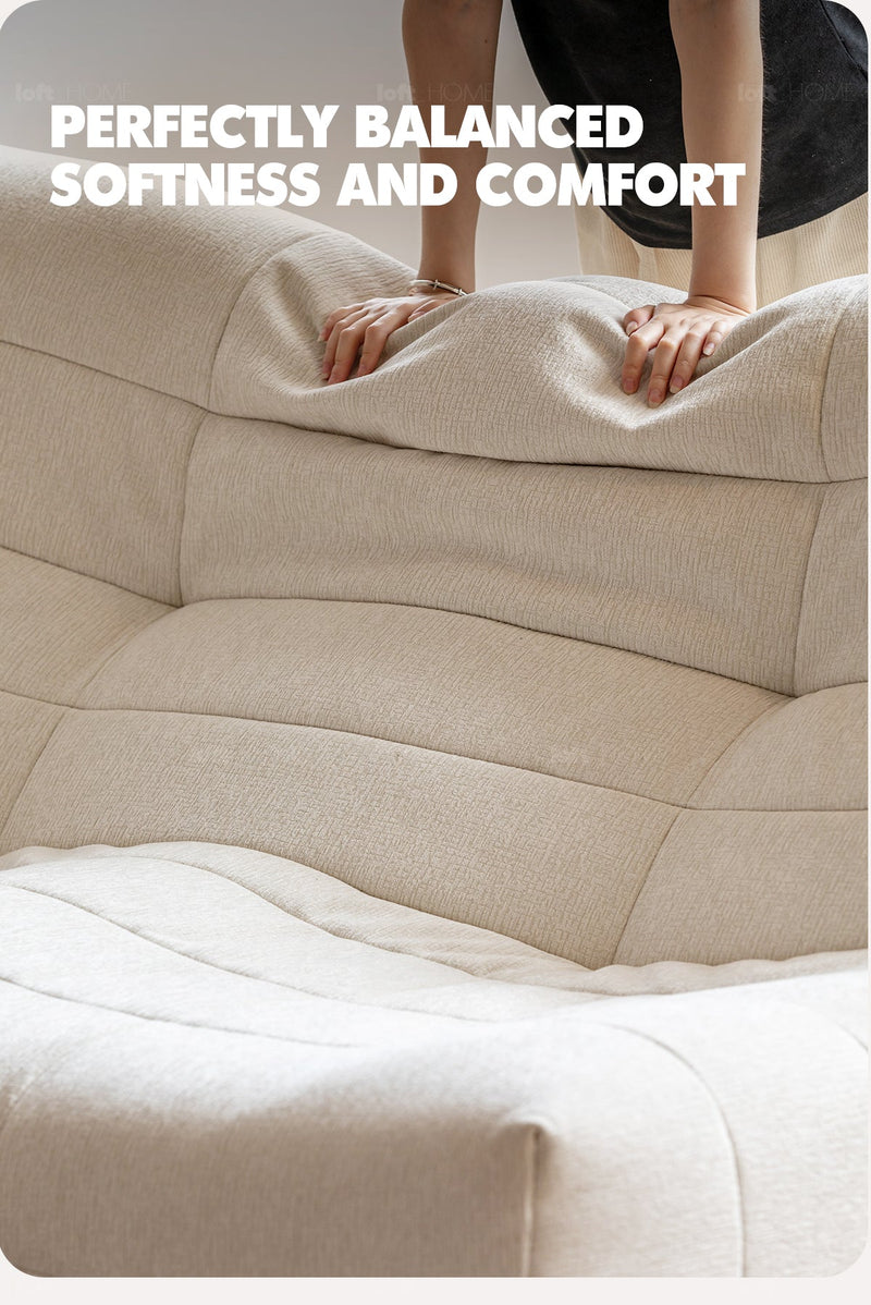 Cream Chenille Velvet Fabric 2 Seater Sofa CURLY More Details and Instruction_9