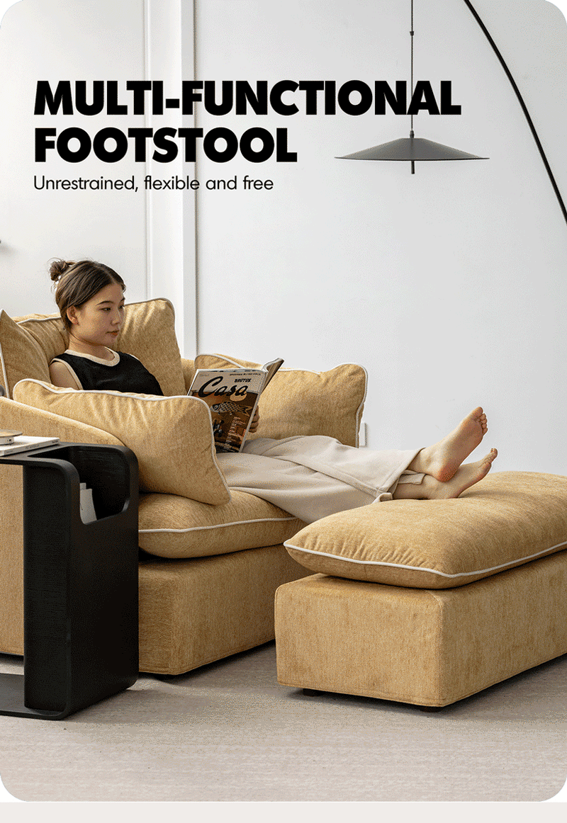 Scandinavian Chenille Velvet Fabric 1 Seater Sofa MIRA More Details and Instruction_2