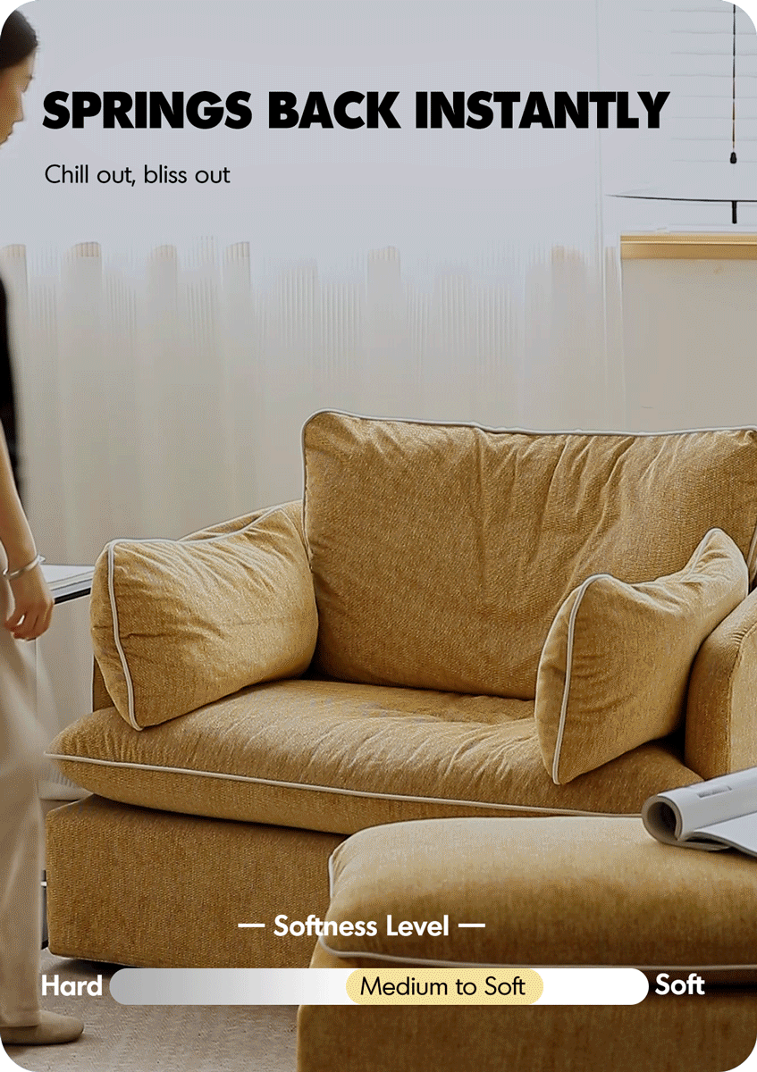 Scandinavian Chenille Velvet Fabric 1 Seater Sofa MIRA More Details and Instruction_4