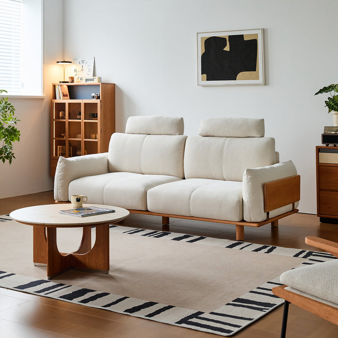 Scandinavian mixed weave fabric 2 seater sofa bessen primary product view.