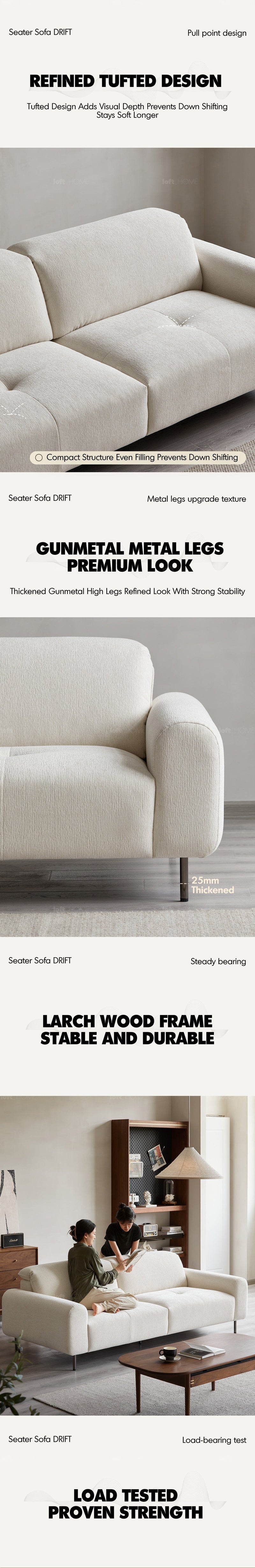 Minimalist Chenille Velvet Fabric 1 Seater Sofa DRIFT More Details and Instruction_12