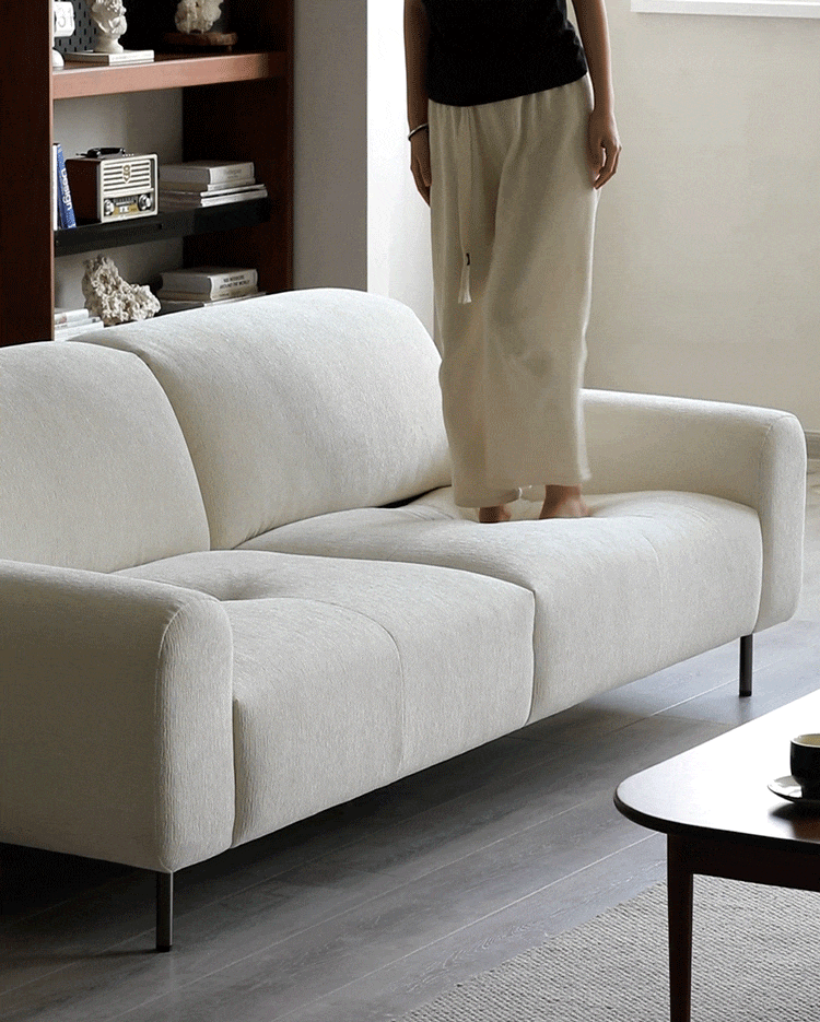 Minimalist Chenille Velvet Fabric 1 Seater Sofa DRIFT More Details and Instruction_5