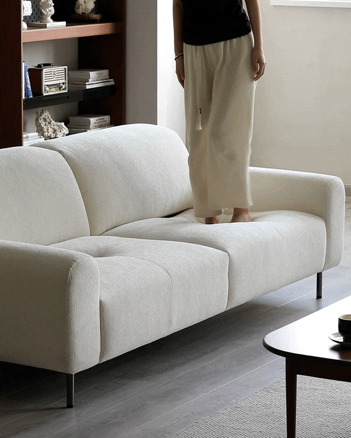 Minimalist Chenille Velvet Fabric 4 Seater Sofa DRIFT