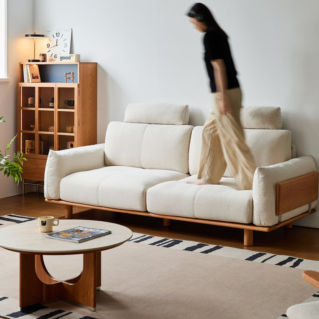 Scandinavian Mixed Weave Fabric 3 Seater Sofa BESSEN