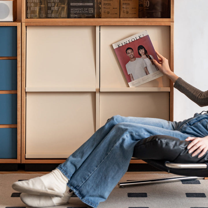 Scandinavian Cherry Wood Modular Cabinet TIME