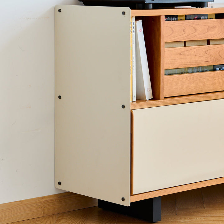Scandinavian cherry wood side cabinet timeless detail 10.