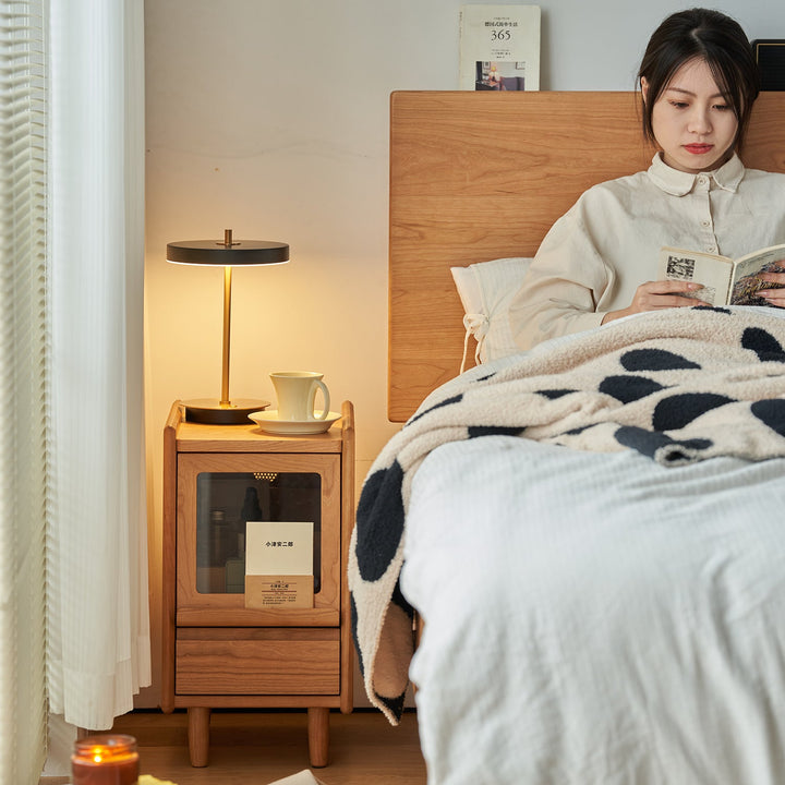 Scandinavian Cherry Wood Side Table SHELL