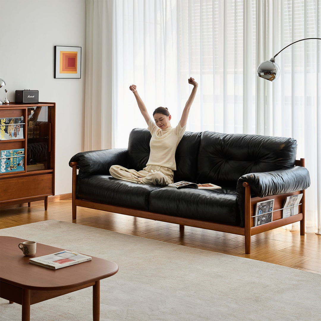 Bauhaus chenille velvet fabric boxwood 3 seater sofa open backed conceptual design.