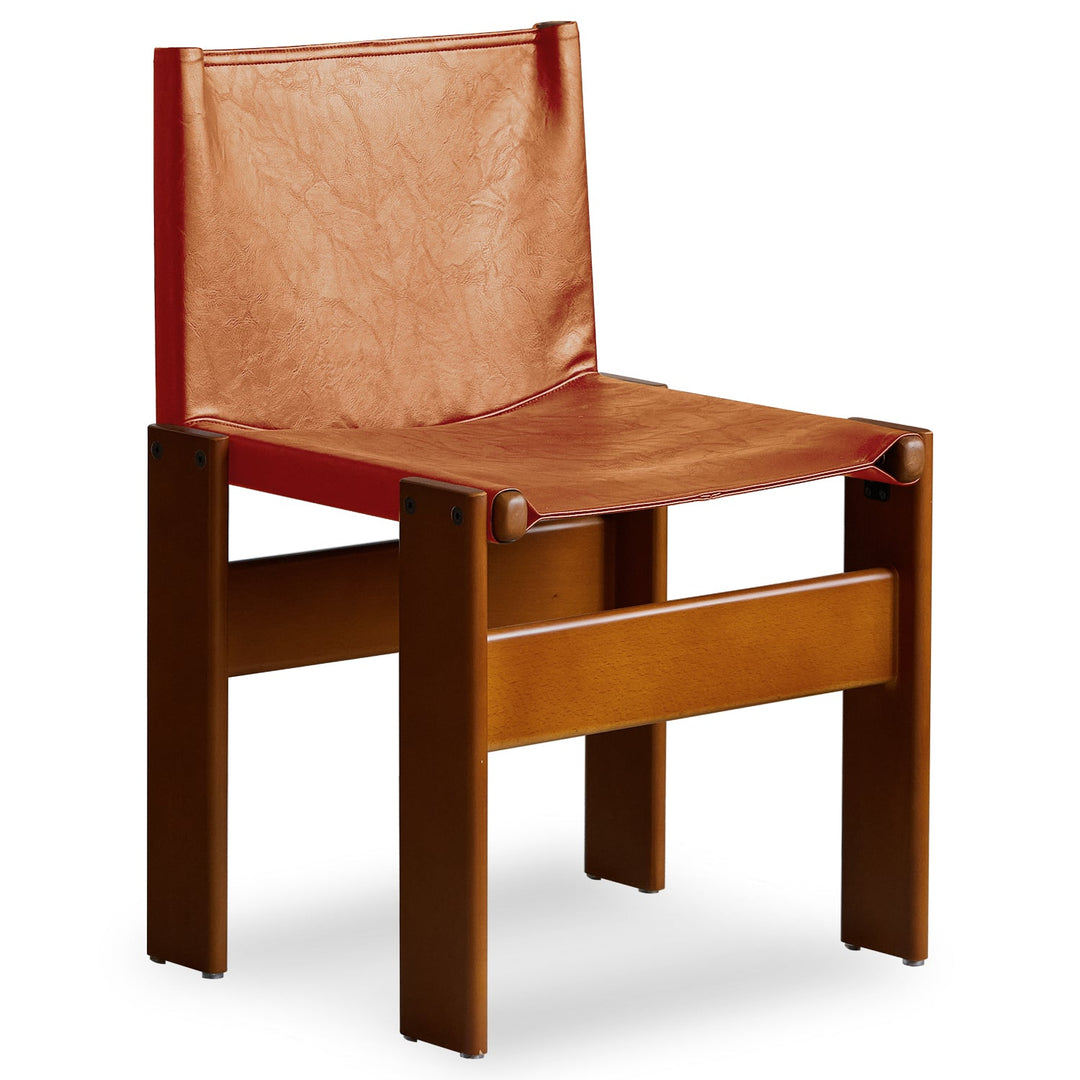 Bauhaus genuine leather dining chair tansu in panoramic view.