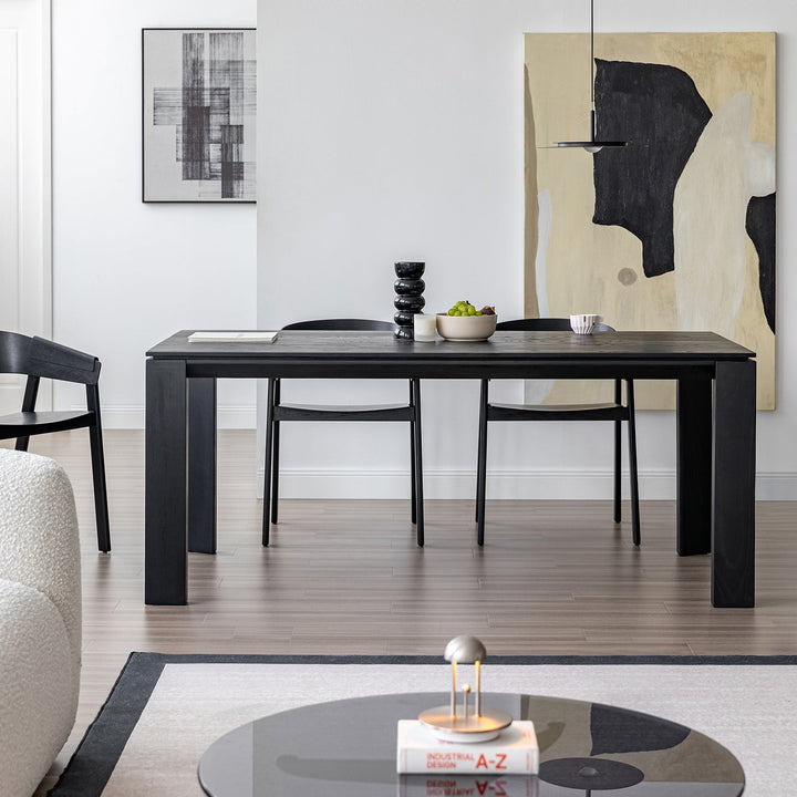 Minimalist Ash Wood Dining Table BLACK HORIZON