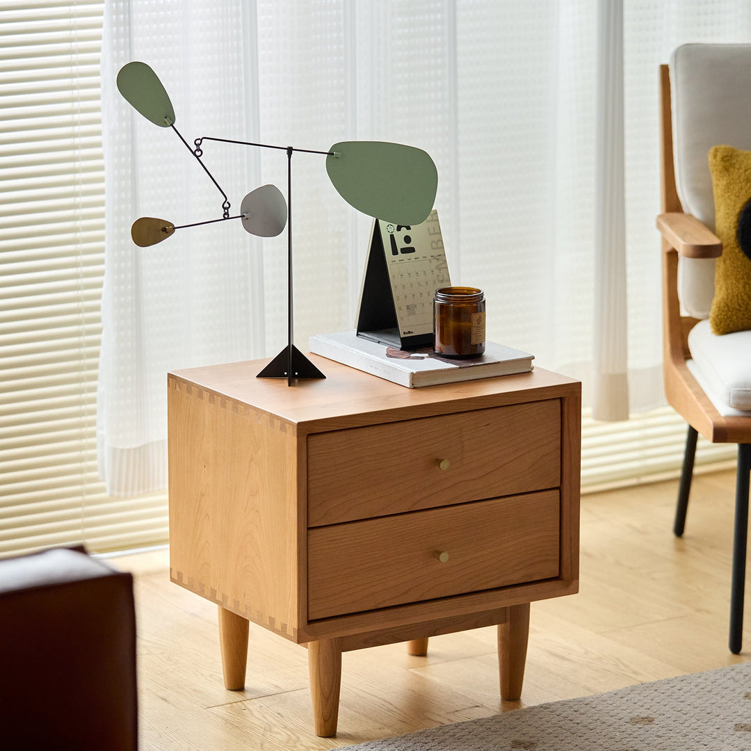 Scandinavian Cherry Wood Side Table GREEN