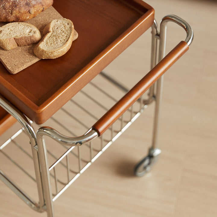 Vintage Boxwood Wheeled Trolley Side Table N PLUS