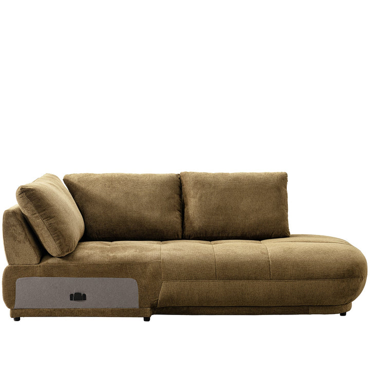 Cream Cotton Fabric Modular Chaise 2 Seater Sofa MOSSY
