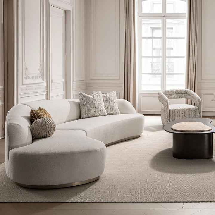 Modern Boucle Fabric Modular Chaise 2 Seater Sofa LOOMI