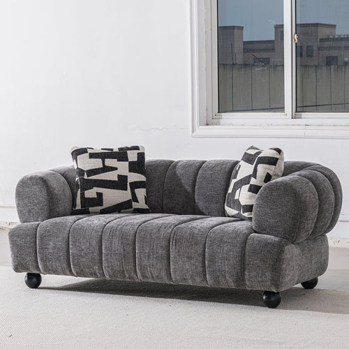 Modern Velvet Fabric 2 Seater Sofa RAVEN Good to Know Preview-1