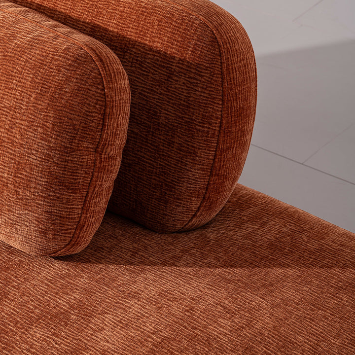 Cream Velvet Fabric Modular Chaise 2 Seater Sofa BUBBA