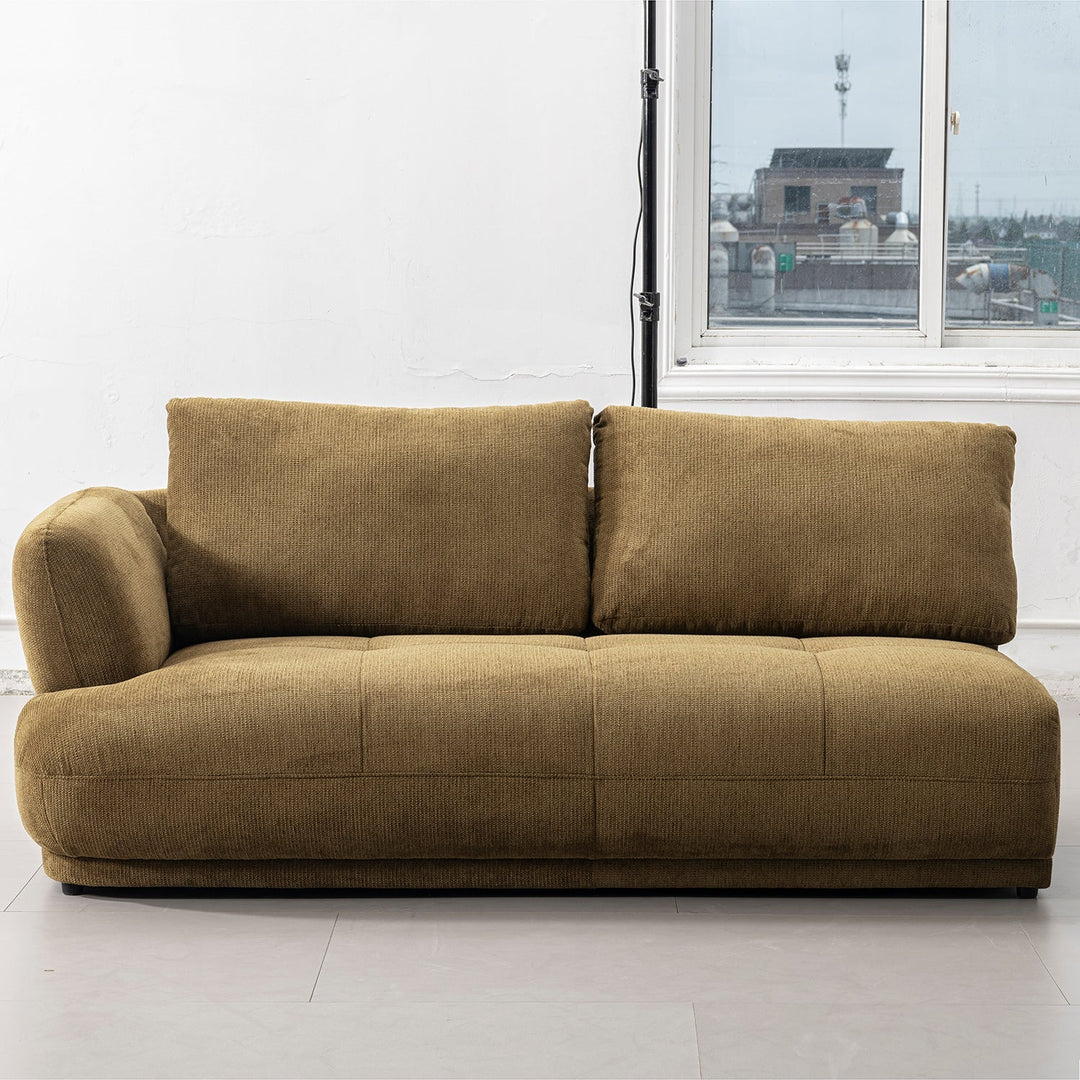 Cream cotton fabric modular l shape sectional sofa 3+l mossy environmental situation.