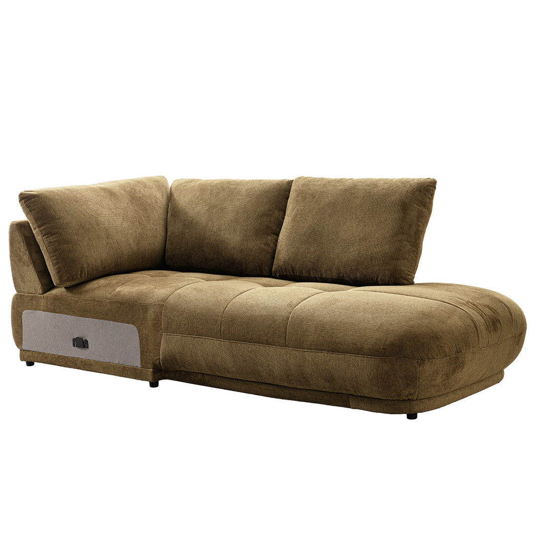 Cream cotton fabric modular l shape sectional sofa 3+l mossy detail 2.
