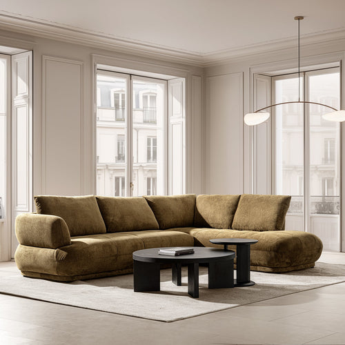 Cream Cotton Fabric Modular Chaise 2 Seater Sofa MOSSY Good to Know Preview-1