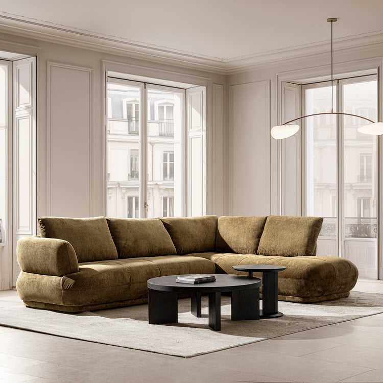 Cream Cotton Fabric Modular Chaise 2 Seater Sofa MOSSY Good to Know Preview-1