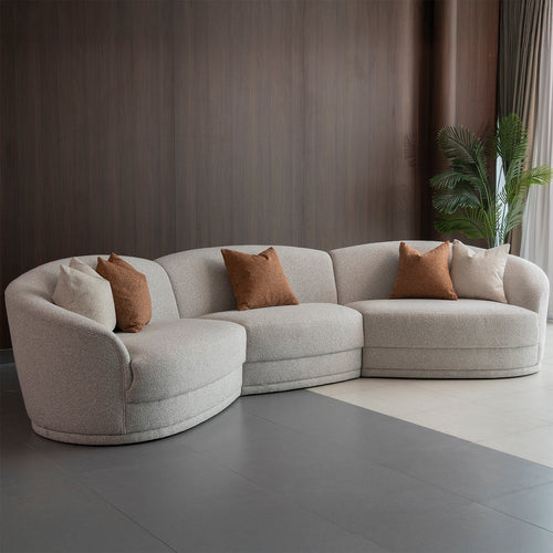 Modern Boucle Fabric Modular Sectional 5 Seater Sofa CURVA Good to Know Preview-1