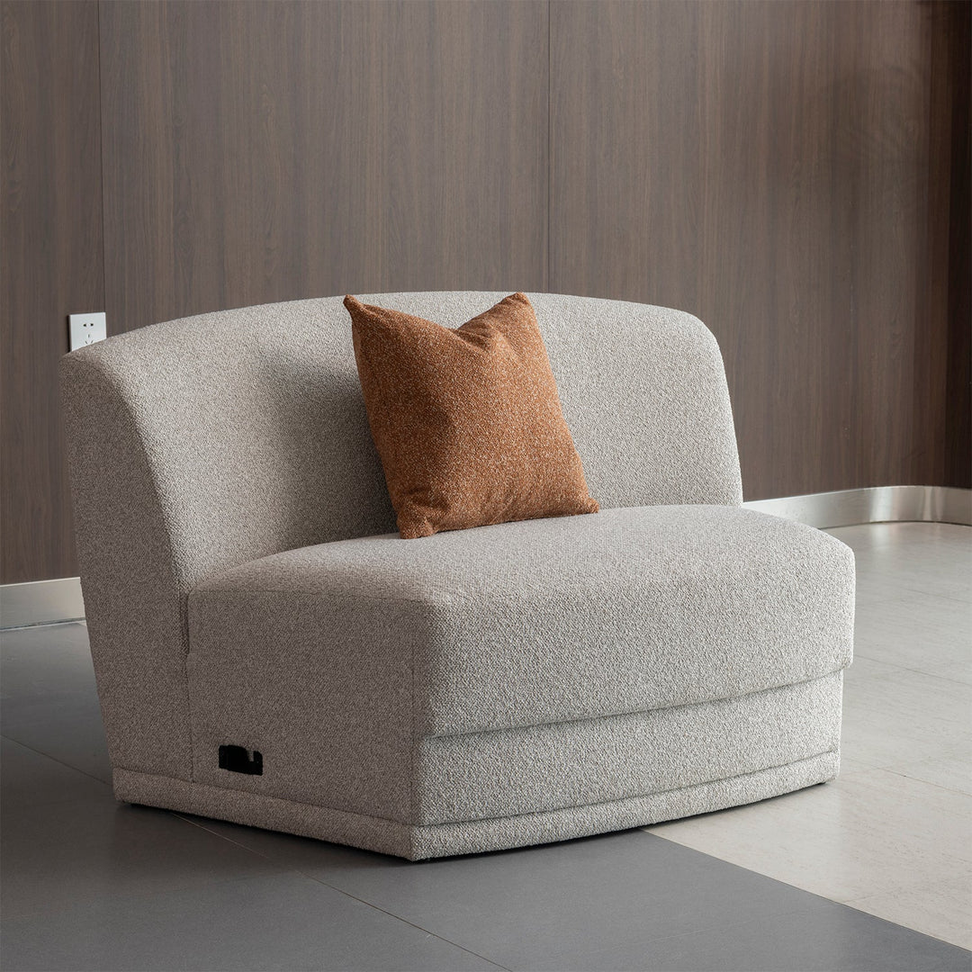 Modern Boucle Fabric Modular Armless 1 Seater Sofa CURVA