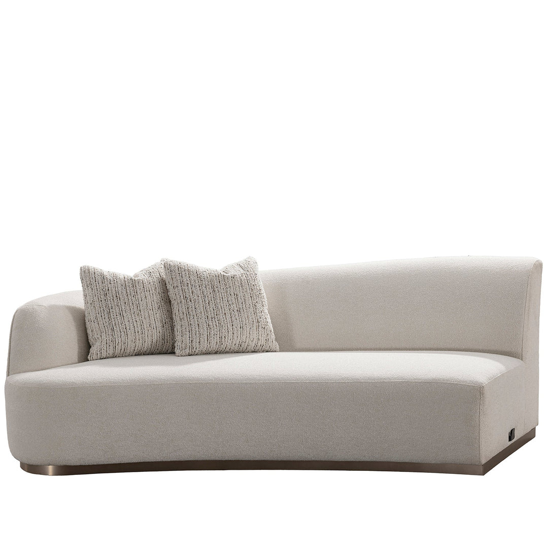 Modern boucle fabric modular corner 2 seater sofa loomi with context.