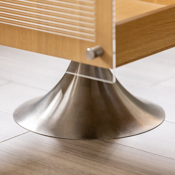 Minimalist Oak Wood Veneer Revolving Side Table MUSE