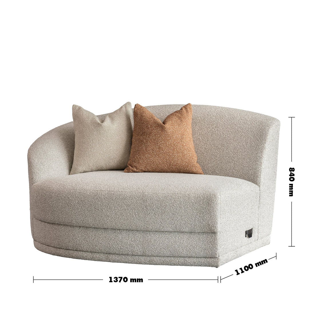 Modern Boucle Fabric Modular Corner 1 Seater Sofa CURVA