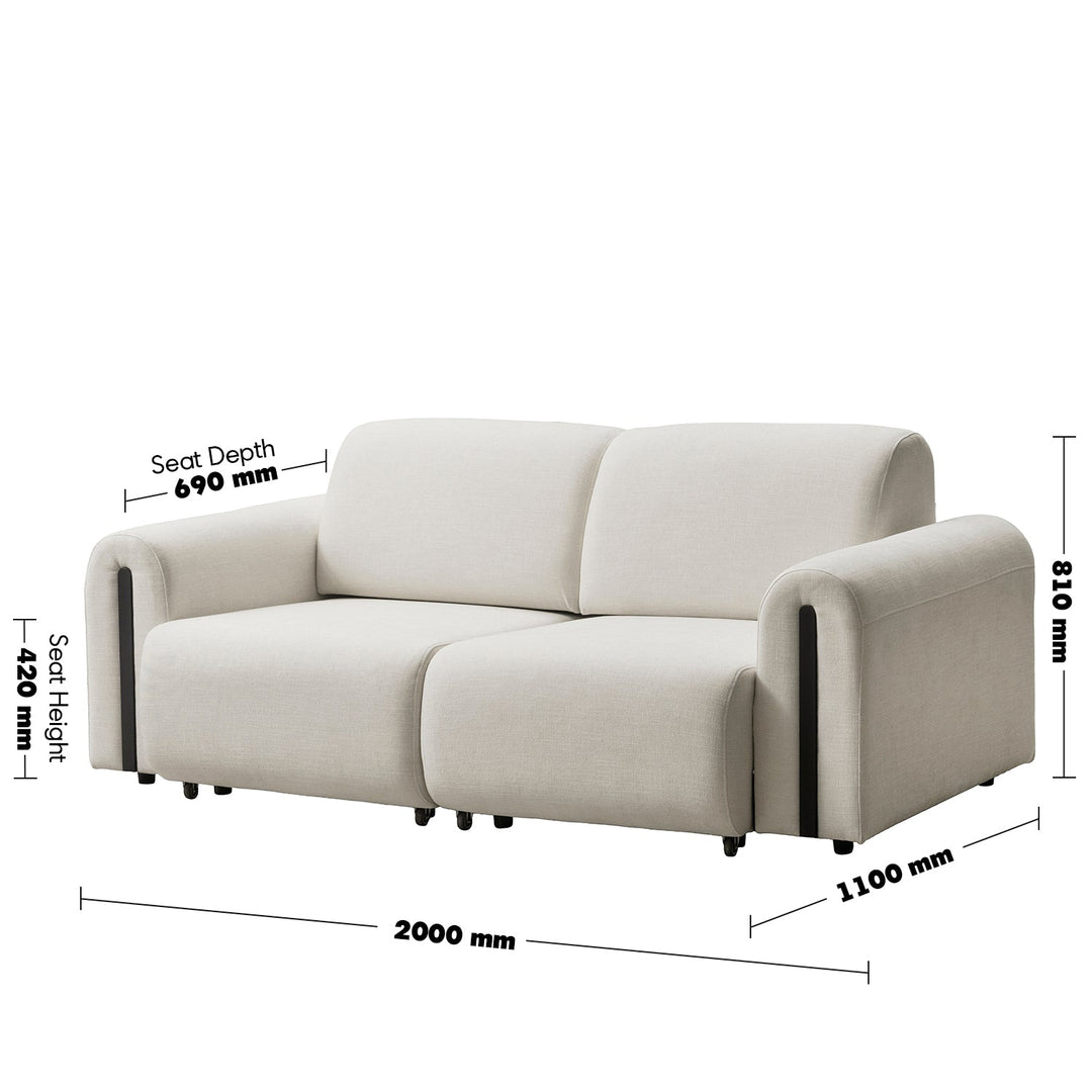 Modern Mixed Weave Fabric Electional Sectional 2 Seater Sofa Bed PLAINA