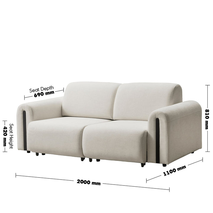 Modern Mixed Weave Fabric Electional Sectional 2 Seater Sofa Bed PLAINA