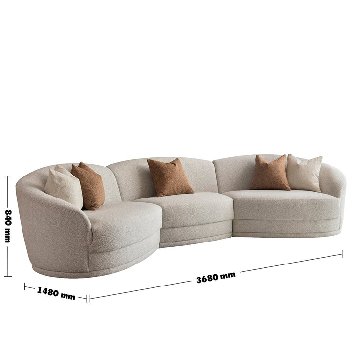 Modern Boucle Fabric Modular Sectional 5 Seater Sofa CURVA