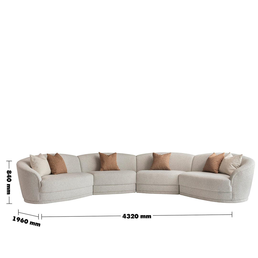 Modern Boucle Fabric Modular Sectional 6 Seater Sofa CURVA