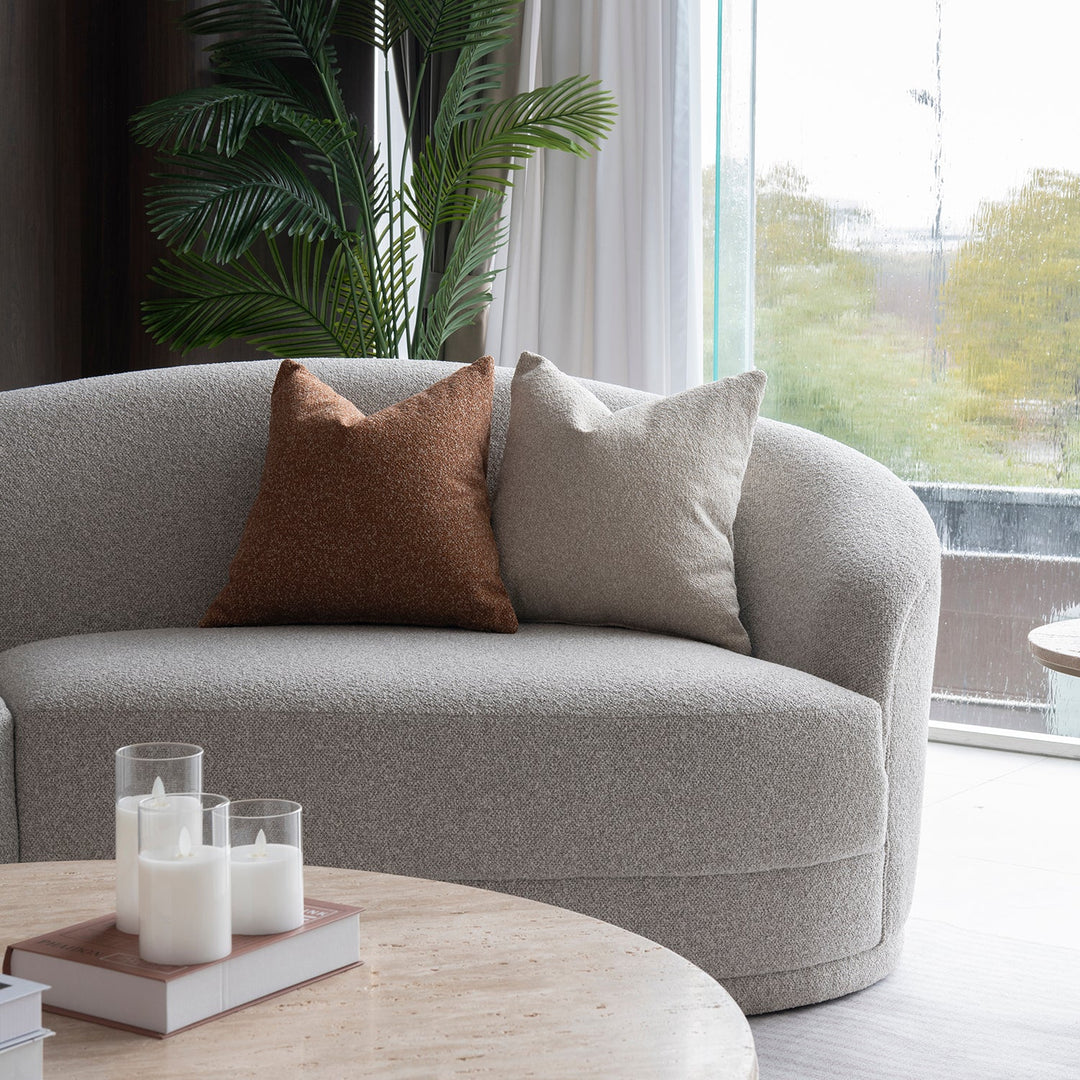 Modern Boucle Fabric Modular Corner 1 Seater Sofa CURVA