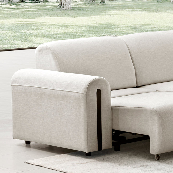 Modern Mixed Weave Fabric Electional Sectional 2 Seater Sofa Bed PLAINA