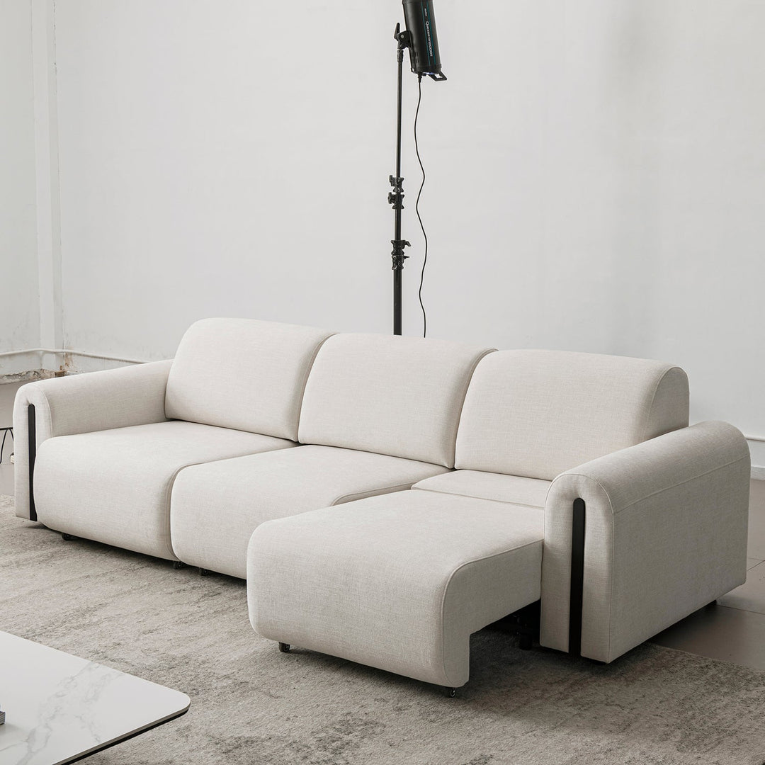 Modern mixed weave fabric electional sectional 3 seater sofa bed plaina color swatches.