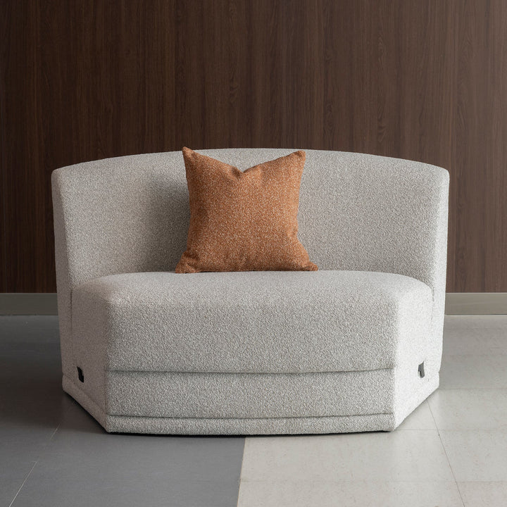 Modern Boucle Fabric Modular Armless 1 Seater Sofa CURVA