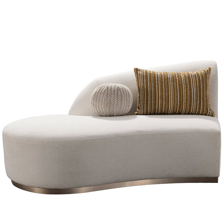 Modern boucle fabric modular chaise 2 seater sofa loomi in still life.